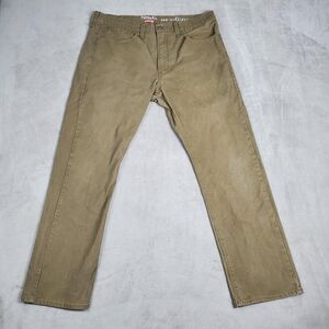Levis Denizen 232 Slim Straight Fit Pants Mens 34 X 30 Tan Canvas Stretch